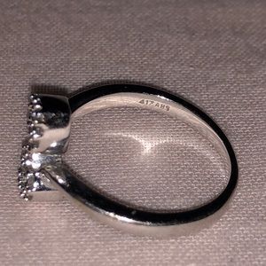 White gold double heart ring